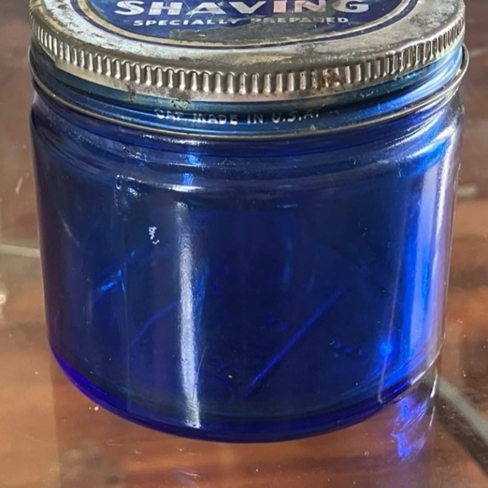 Vintage Blue Noxzema Shaving Cream Jar